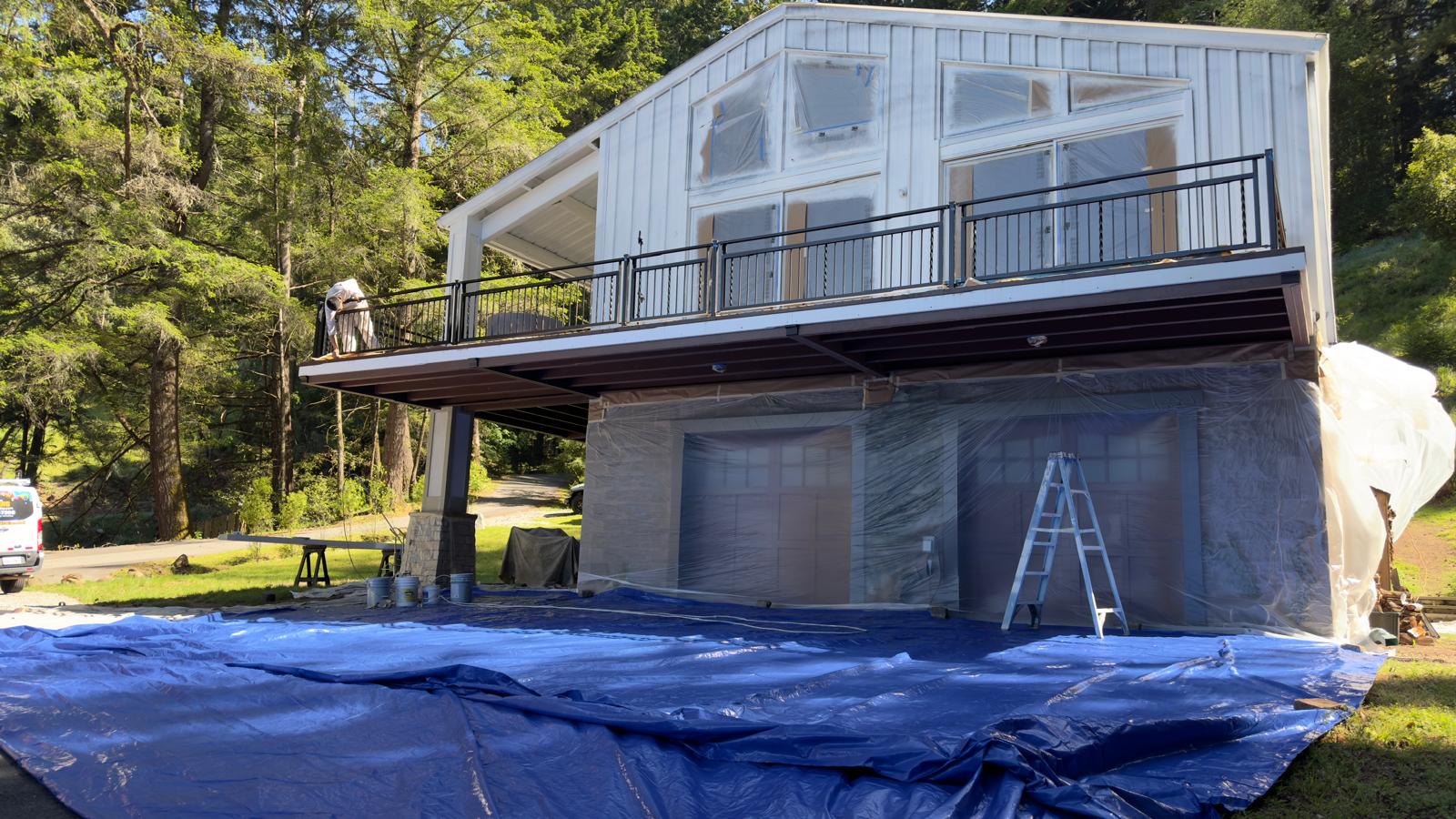 Bay Area house that is prepared carefully to ensure the safety of the home during a paint job