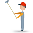 An icon of a painter removing the popcorn ceiling texture in a Bay Area home or office